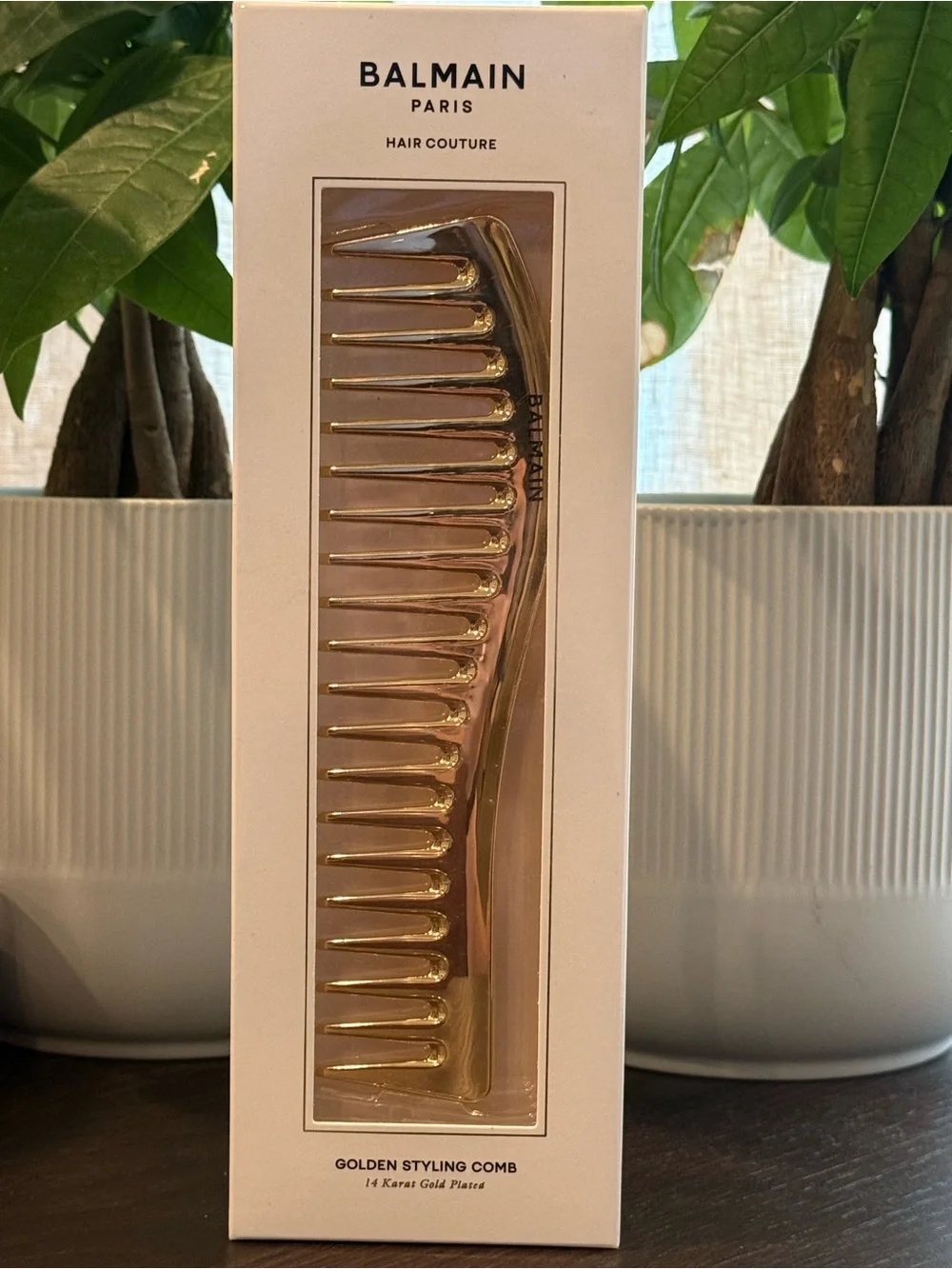✨ Balmain Hair 14K Gold Plated Styling Comb Luxury Hair Accessory NIB ✨
